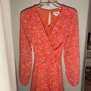 Floral Long Sleeve Sheer Midi Japna Dress